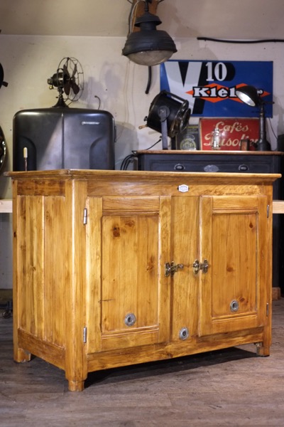 meuble de metiers glaciere ancienne bois